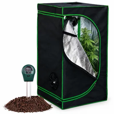 Produktbild von Hydroponic Growbox 120x60x180 cm mit Reflexfolie & Feuchtigkeitsmesser 3?in?1