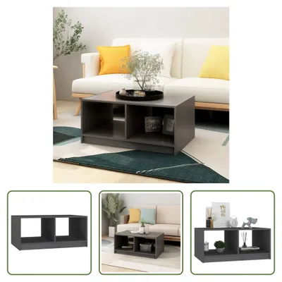 Produktbild von The Living Store Couchtisch Grau 75x50x33,5 cm Massivholz Kiefer