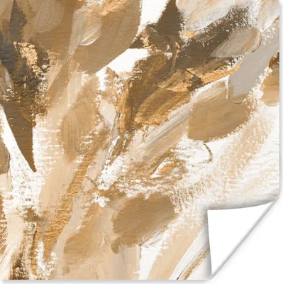 Produktbild von MuchoWow® Poster Farbe - Gold - Weiß 75x75 cm - Wand Dekoration