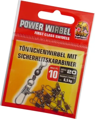 Produktbild von Tönnchenwirbel mit Sicherheitskarabiner 10 Stück Gr. 20