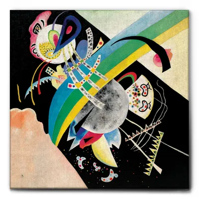 Immagine prodotto di Giallobus - Cerchi sul nero - Vassily Kandinsky - 50L x 50l cm - Quadro - Tela Canvas Telaio Standard