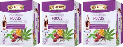 Produktbild von Konzentration Tee 60 Teebeutel - Grüner Tee Ginkgo Hanf Kräutertee - Big-Active