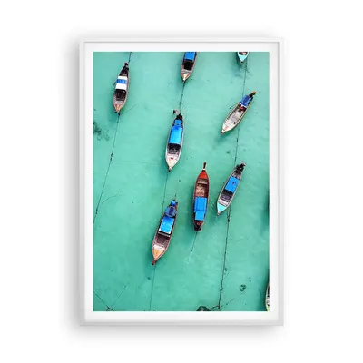 Produktbild von Gerahmtes Poster - Weißer Rahmen - Boote mit Luft - 70x100 cm - Wand Bild - Wanddeko - Wandbilder - Kunstposter - Wandposter - Bilderrahmen - Bilder - Kunstdruck - Wandbild - P2WPA70x100-4362