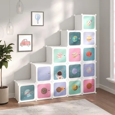 Image de Armoire de rangement pour jouets avec 15 compartiments en plastique PP