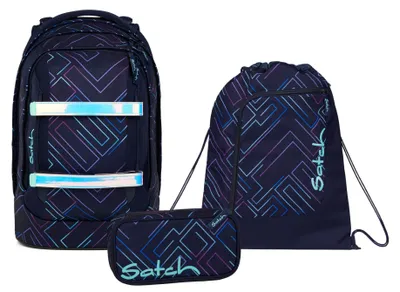 Produktbild von Satch Pack Purple Laser Schulrucksack Set 3tlg.