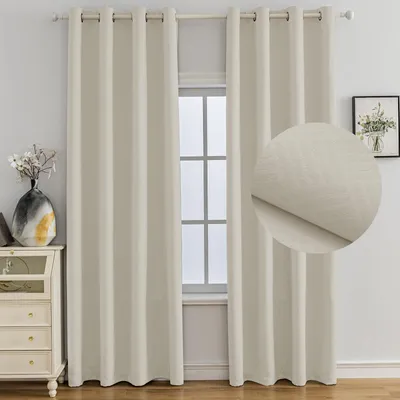 Immagine prodotto di Set di 2 tende oscuranti termiche - 117x137 cm, colore beige
