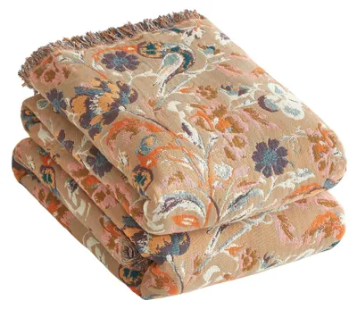 Productafbeelding van Elzusha - Premium Boho Bedsprei 200x230 cm - Dubbelzijdig Katoen met Franjes Groen