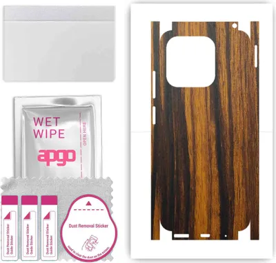 Produktbild von apgo Rückseite + Seiten Schutzfolie, Skin, kompatibel mit Xiaomi Redmi 12C, Hinten Displayschutzfolie aus Vinylfolie, kratzfest, einfache Montage - Tigerwood