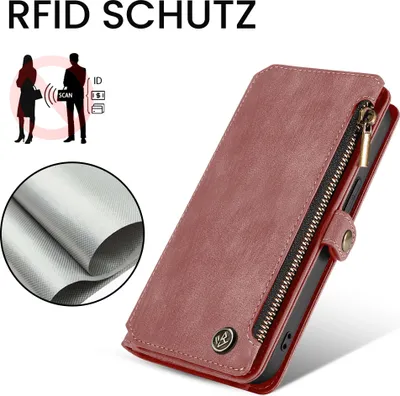 Produktbild von Handy Hülle für Google Pixel 11 / 11 Pro Geldbeutel Geldbörse RFID Schutz Klapphülle Cover Schutzhülle Wallet Farbe: Rosa