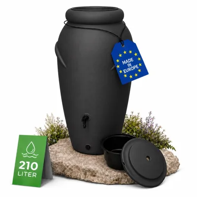 Produktbild von Regentonne 210 Liter - Wassertank Amphore Design Anthrazit