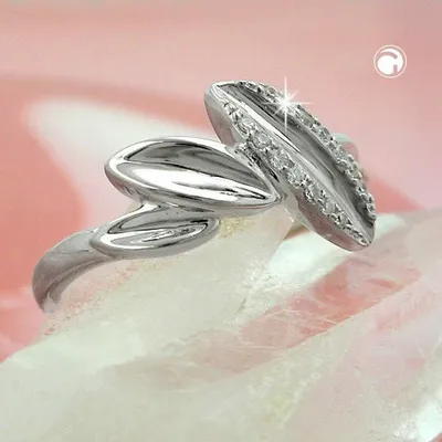 Produktbild von Gr. 62 - Ring 11mm mit Zirkonias glänzend rhodiniert Silber 925 Ringgröße 62