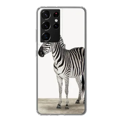 Produktbild von MuchoWow® Handyhülle Schutzhülle Hülle für Samsung Galaxy S21 Ultra Zebra - Mädchen - Tiere - Kinder - Jungen Silikon Softcase Handy Hülle - Mobiltelefon