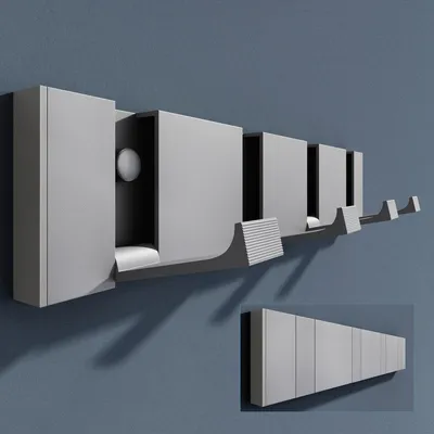 Produktbild von doporro Garderobenhaken Wand Moderne Wandgarderoben aus Aluminium Garderobenleiste klappbar kleiderhaken mit 4 Beweglichen Haken Wandhaken Grau
