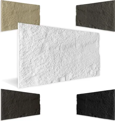 Produktbild von HEXIM Steinoptik Felsen Platten 1 Stück 120x60cm PolyurethanWandverkleidung 0,73 m² 3D Paneele Bruchstein Stone Nachbildung Wandpaneele Wanddeko Steinplatte Felswand Wohnzimmer Innenwand weiß (A002-01 White)