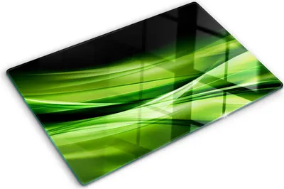Produktbild von Tulup Glas Herdabdeckplatte - 80x52 cm - Glaskeramikkochfeld-Abdeckung Spritzschutz Glasabdeckplatte - Einteilig - Kunst: Modern & Klassisch - Grüne Wellen - Grün