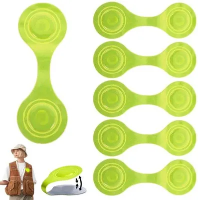 Produktbild von Magnetreflektoren - Reflektierende Anhänger - Sicherheitsreflektoren - Reflektorclips - 6 Stück - 5 x 13,8 cm - Grün - für Rucksack, Jacke,Kinderwagen