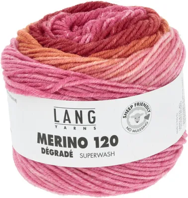 Produktbild von Lang Yarns - Merino 120 Degrade 0016 rosa orange rot