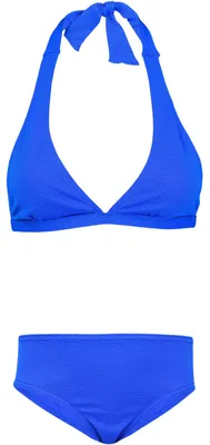 Produktbild von Aquarti Mädchen Bikini Set Bustier Bikinislip Zweiteiliger Badeanzug, Farbe: Zum Binden - Jacquard Punkte Kornblumenblau, Größe: 158
