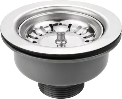 Obrázek produktu pro Nerezový sítko do dřezu, průměr 110 mm, 11/2", bez přepadu, z nerezové oceli 304, s ABS sítkem a zátkou, pro kuchyňské a koupelnové dřezy
