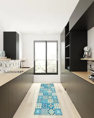 Obrázok produktu pre Podlahová rohož Famanu, moderný dizajn – umývateľná, protišmyková, 60 x 200 cm