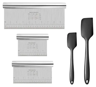 Productafbeelding van 5-delig set van deegschrapers en siliconenspaten, 15/20/25 cm
