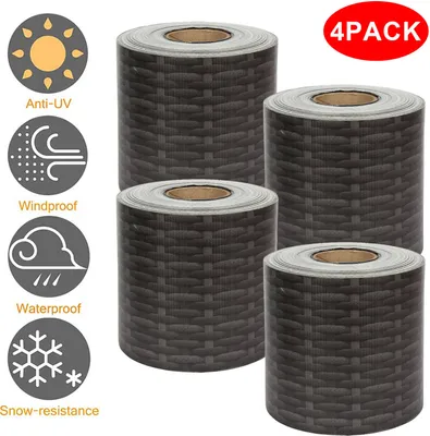 Produktbild von 70m x 19cm Sichtschutzfolie PVC, 4 Stück Sichtschutzstreifen mit 120 x Befestigungsclips - Zaunfolie Windschutz Dick Stabmattenzaun Gartenzaun Blickdicht für Gartenzaun, Balkon (Rattan-Anthrazit)