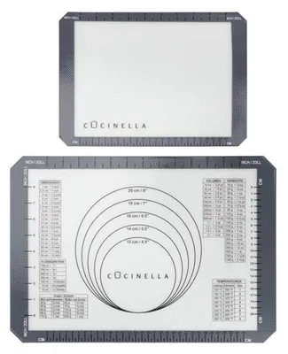 Produktbild von 2tlg. Set Silikon Backmatte Teigmatte Silikonmatte Ausrollmatte Teigunterlage Antihaft Backunterlage Lebensmittelecht