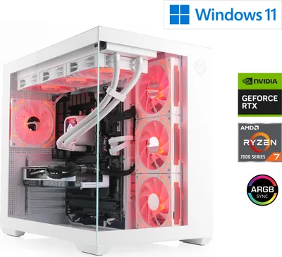 Immagine prodotto di PC da gioco, AMD Ryzen 7 7700, 3800 MHz, GeForce RTX 5070, 32 GB di RAM DDR5, 1000 GB di SSD M.2, Windows 11 Home, USB 3.2 | M12080H