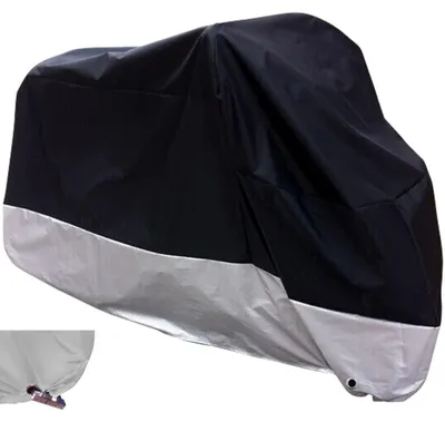 Produktbild von Dreiradabdeckung Universal 264x110x125 cm, 210D Fahrradgarage Wasserdicht, Schutzhülle für Erwachsene Dreirad, Schwarz Silber, UV Schutz