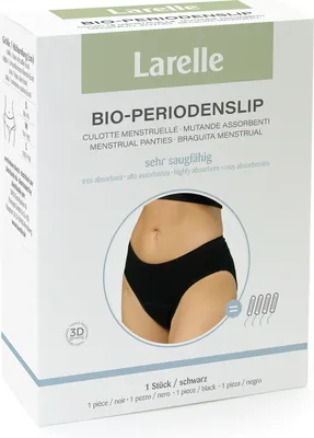Produktbild von Larelle Periodenslip Gr. M | schwarz | wiederverwendbar | aus Baumwolle | sehr saugfähig | mit Auslaufschutz