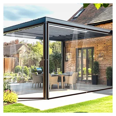 Produktbild von Transparente Plane mit Ösen - Wasserdichte Abdeckplane 2M x 2M für Außenbereich