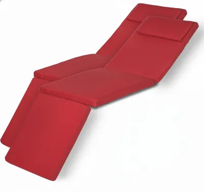 Image de Beautissu Lot de 2 coussins de chaise longue de luxe LoftLux DC, 175 x 45 x 5 cm, rouge