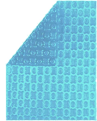 Image de Bâche à Bulles Piscine 12x5 m OXO Light Blue 400 microns - Non Bordée - Confection France - Kit oeillets + bâchette protection