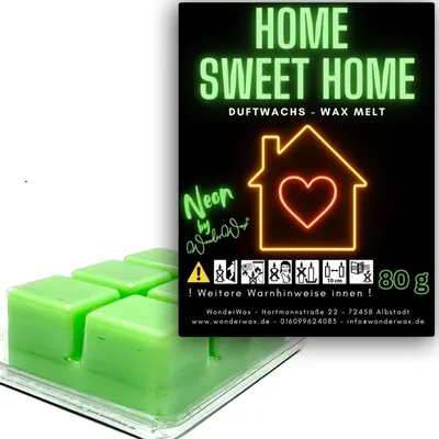 Produktbild von WonderWax Neon Duftwachs Wax Melts für Duftlampe, 6 Würfel Duftmelt Wachsmelt Sojawachs Neon Würfel für Raumdüfte, Wachs Duftöl Indoor Herbst Melts für Aromalampe Home Sweet Home