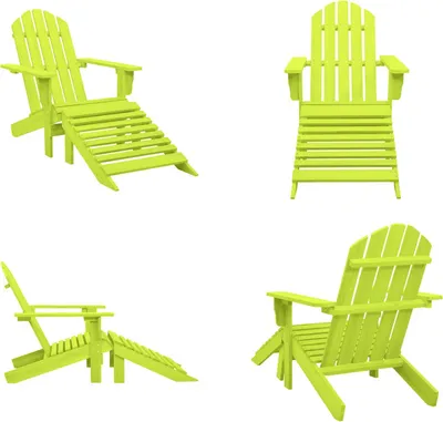 Zdjęcie produktu dla vidaXL Fotel ogrodowy Adirondack z podnóżkiem z litego drewna jodłowego zielony - Fotel ogrodowy - Krzesła ogrodowe - Fotel ogrodowy - Fotel ogrodowy z podnóżkiem