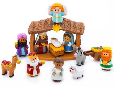 Produktbild von Solidchoice – Miniatur-Spielset mit einem 13-teiligen Weihnachtskrippenset