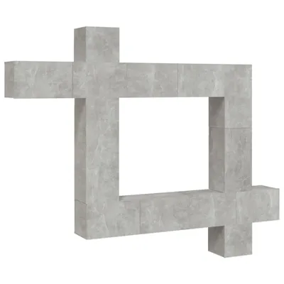 Produktbild von 9-tlg. TV-Schrank-Set Betongrau Holzwerkstoff
