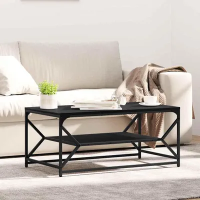 Obrázek produktu pro Maison Exclusive – Konferenční stolek, černá barva, Imitace dřeva, rozměry 90 x 50 x 40 cm