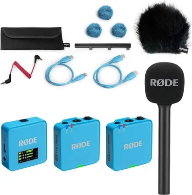 Image de Rode Système de microphone sans fil GO Gen 3 Bleu Interview Set 1 BK