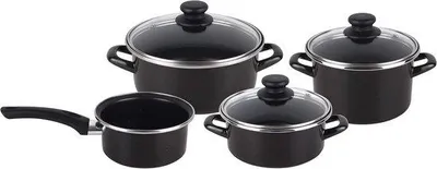 Image de Set de 7 plats de cuisson pour plaques à induction, sans PFOA, avec protection anti-calcaire, lavables au lave-vaisselle