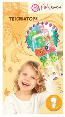 Produktbild von 3D-Malbuch: Triceratops – PINK LEMON