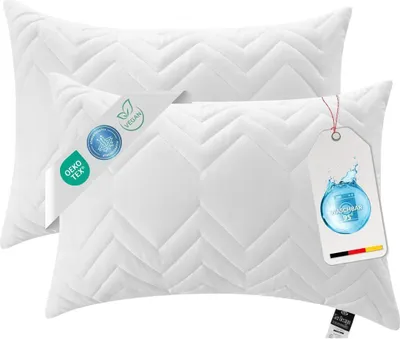 Produktbild von Kopfkissen 50x70 cm [ 2-er Pack ] Kissen - Doppelpack Schalfkissen Sofakissen Mikrofaserkissen
