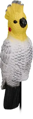 Image de Décoration Relaxdays « Perroquet », figurine de cacatoès avec perchoir, H x l x P : 51 x 7 x 8 cm, pour le jardin et le balcon, plastique, décoration d'oiseau, colorée