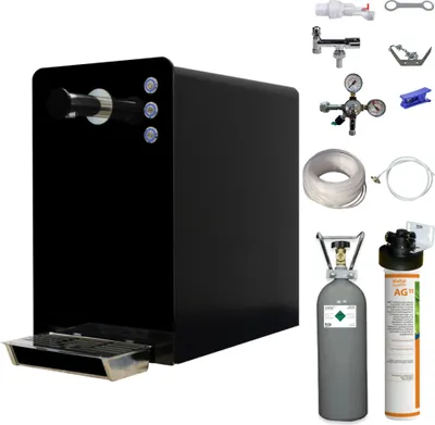 Produktbild von Tafelwasserzapfanlage Sprudelwassergerät BieTal® BT-30 SET schwarz mit Filter
