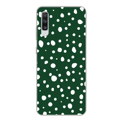 Produktbild von MuchoWow® Handyhülle Schutzhülle Hülle für Samsung Galaxy A70 Polka dots - Weiß - Grün Silikon Softcase Handy Hülle - Schutzhaube