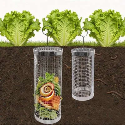 Productafbeelding van Set van 2 Roestvrijstalen Compostbakken voor Buiten