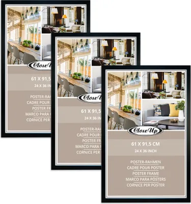 Produktbild von Posterrahmen 61 x 91,5 cm Holzdekor schwarz 3er Set