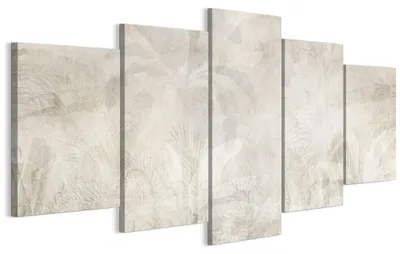 Produktbild von LUMASOUL Wandbilder Wohnzimmer 5-teilig Leinwandbild Blätter 16 100x50 cmMehrteilige Wanddeko für Schlafzimmer Flur Büro