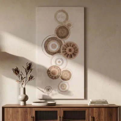 Immagine prodotto di Mauro Ferretti murale Circly con applicazione 50x3,2x100 cm color crema