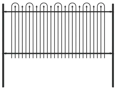 Immagine prodotto di Recinzione da giardino nera decorativa per esterni